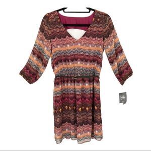 By & By 3/4 Sleeves Mini Dress New With Tags Size Small